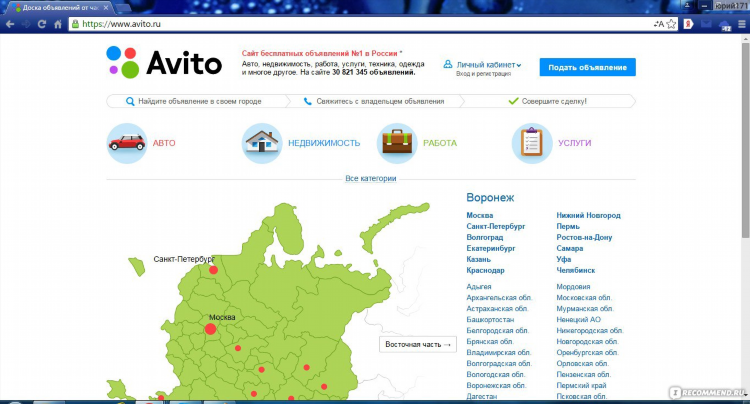 Войти на авито в доску объявлений